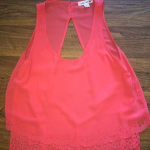 Double Zero Womens Top Open Back Sleeveless Size S